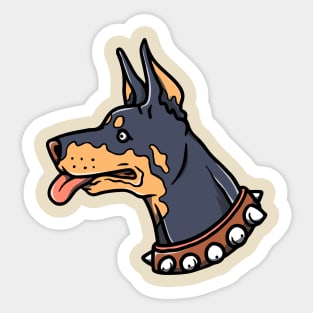 Hand drawn cute doberman illustration Sticker